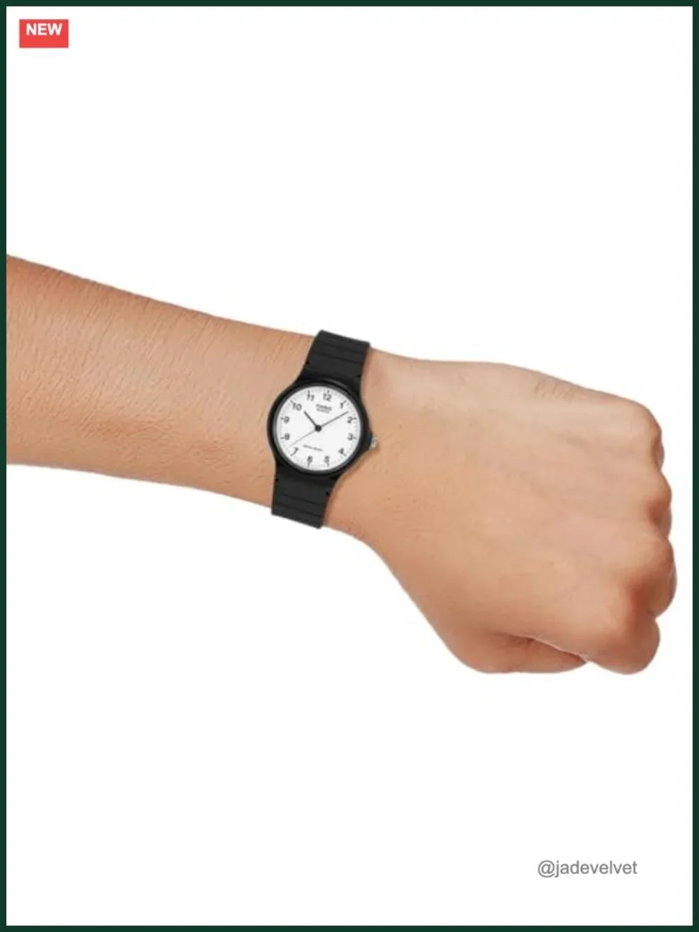 Casio Quartz Analog Watch Water Resistant Resin Band 34mm